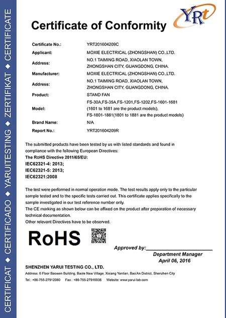 RoHS Certification